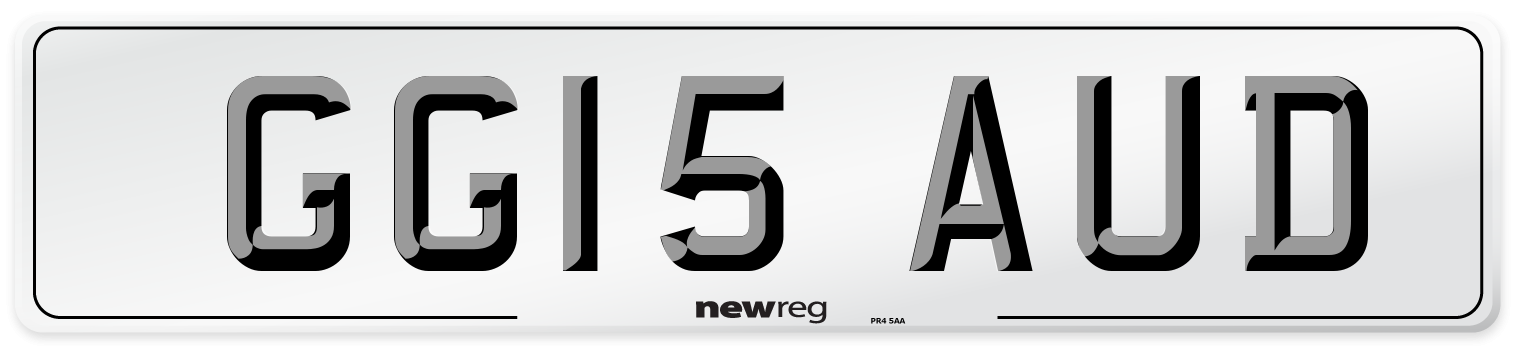 GG15 AUD Number Plate from New Reg
